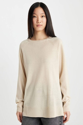 Defacto Regular Fit Yumuşak Dokulu Bisiklet Yaka Basic Düz Triko Kazak I6913AZ24WNBG702 Bej