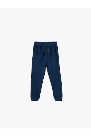 Koton Beli Bağlamalı Pamuk Karışımlı Basic Jogger Eşofman Altı Lacivert 5smb40034tk Lacivert