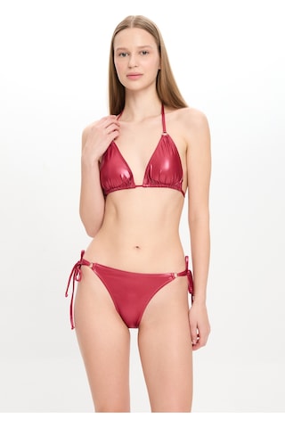 Toosalty Kadın Deri Görünümlü Küçük Üçgen Bikini Takımı 25sw027st Bordo