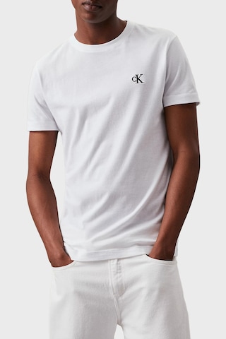 Calvin Klein Erkek T Shirt J30j314544 Yaf Beyaz Beyaz