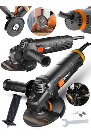 Schatz 750w Metal Şanzıman Bakır Sargılı Avuç İçi Taşlama Demir Metal Kesme Makinesi Siyah Spiral 125 Mm