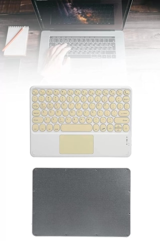 Northcity Touchpad Tüm Cihazlara Uyumlu Bluetooth Klavye Touchpad Slim Kablosuz Wifi Q Klavye
