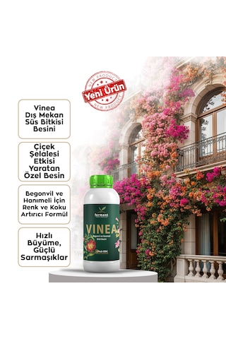 Vinea Üçlü 500 Ml 3 Adet Dış Mekan Süs Bitkisi Besini - Begonvil Ve Hanımeli İçin Hızlı Büyüme 500 ML