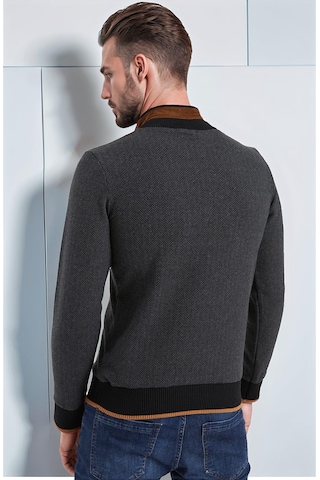 9039 Dewberry Erkek Sweatshırt-desenli Antrasit Desenli Antrasit