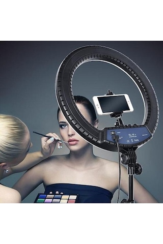 A+ Kalite Megalux Ring Light Led Işık Halkası 14 Inç Profesyonel Influencer Işığı Ve 210 Cm Monopod