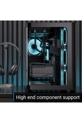 Aerocool P300c 3x12cm Mirror A-rgb Fanlı, Panoramik Tempered Pane