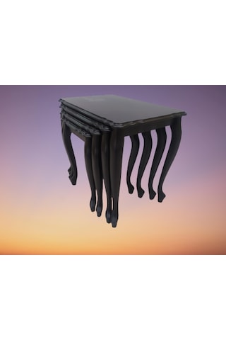 Zigon Sehpa Lükens Klasik Parlak Siyah Lake Renk Itinalı Paketle