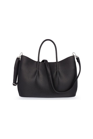 Bilik Deri Logo Detaylı Siyah Kadın El Çantası Riv 147-r Siyah