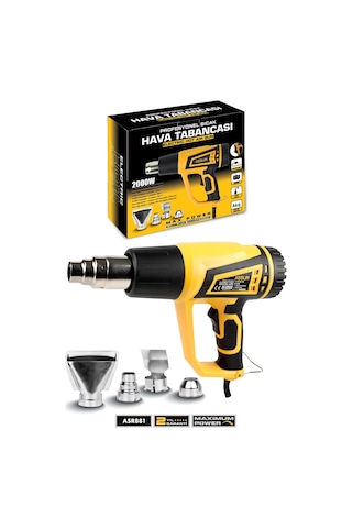 Assur 2000W 2 Kademeli 4 Başlıklı Sıcak Hava Tabancası - 3084