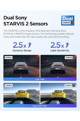 Viofo A229 3 Kameralı Ön-iç-arka ++1080p Hdr Starvis 2 Wifi Gps Li Araç Kamerası Sku: Smg8690010052179