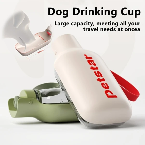 Elmpaly Vealınd Taşınabilir Köpek Kedi Su Kabı Yeşil - Büyük Kapasiteli Seyahat Su Matarası