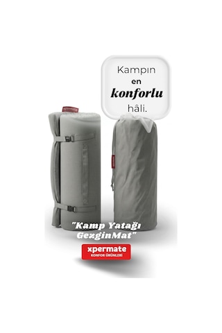 Xpermate Gezginmat Kamp Yatağı Çift Kişilik Taşıma Çantalı Kamp Matı 120 x 180 x 6 CM Antrasit