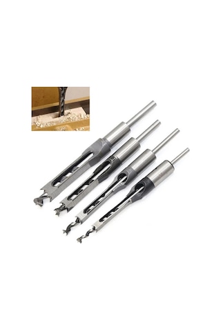 Kare Delik Matkap Uç Ağaç İşleme Zıvana Keski Seti 8mm 38 Elecall