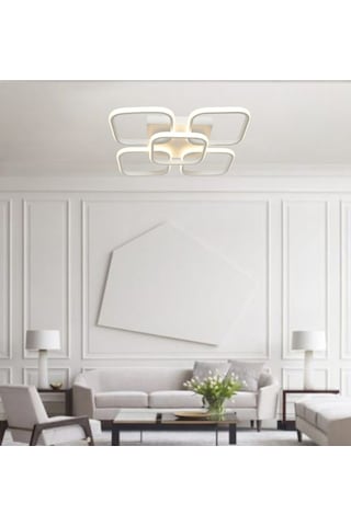 Tt302-4+1-By Kare Tt Aydınlatma Mat Beyaz 5 Li Led Avize