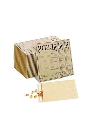 Pazly 100 Adet 8x12 Cm Kraft Kağıt Tohum Depolama Zarfı, Kendinden Kapatan, Dört Bölmeli Etiketli, Çok Amaçlı