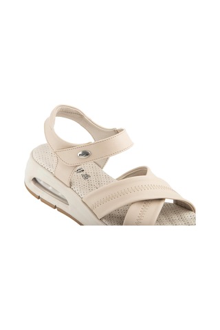 Muya Plivati Airmax Topuk Dik. Memory Foam Kadın Sandalet Krem Krem
