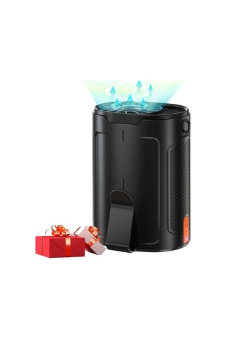 Boatshop1 2025 Aı Siyah Taşınabilir Fan 6600rpm 4 Hız Şarj Edilebilir 25 Saat Çalışma Bel Ve Boyun Fanı Kamp İş Yeri Açık Hava