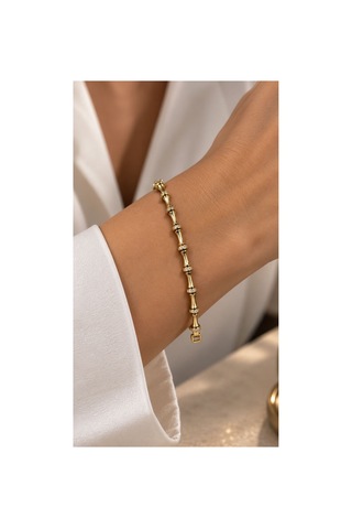 Kadın Gold Renkli Taş Detaylı Şık Bileklik Zarif Ve Modern Özel Gün & Günlük Kullanım Takısı Altın - 919427244 Altın