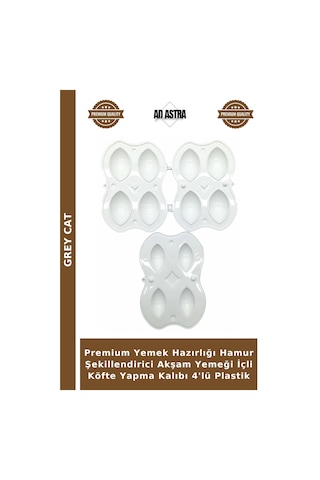 Premium Yemek Hazırlığı Hamur Şekillendirici Akşam Yemeği İçli Köfte Yapma Kalıbı 4'lü Plastik Diğer