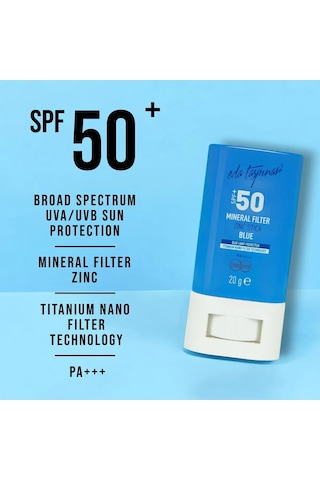 Eda Taşpınar Mineral Filtreli Blue Zinc Stick Güneş Kremi SPF50+ 20 G