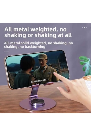 Katlanabilir, Taşınabilir, 360 Derece Dönebilen Masa Üstü Telefon Standı / Telefon Tablet Tutacağı