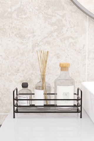 Eva Metal Tasarim Banyo Mutfak Organizer Düzenleyici Raf Kozmetik Takı Stand Baharatlık Dolap Içi, Tezgah Üstü Metal Siyah