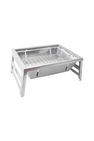 Ayaklı Katlanır Mangal Yeni Model Açık Gri