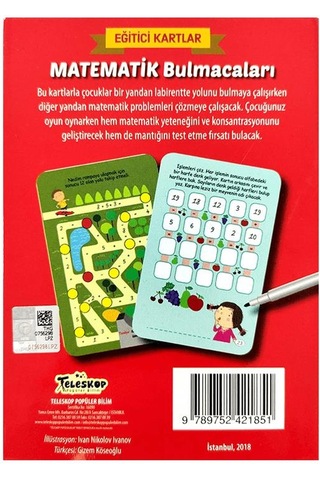 Matematik Bulmacaları Eğitici Oyun Kartları - Etkinlik Kartları