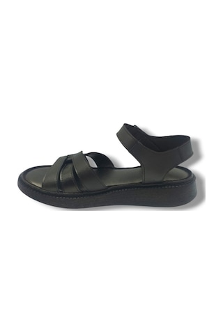 C-shoes Mf221-26 Cilt Cırtlı Anatomik Kadın Sandalet Siyah