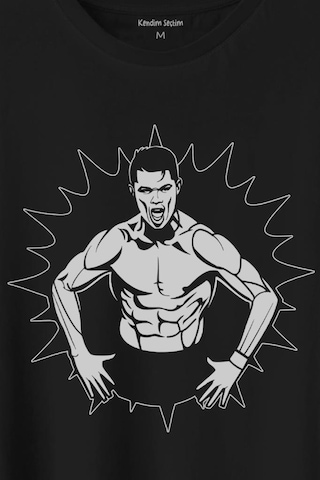 Cr7 Cristiano Ronaldo Kaslı Vücut Manchester United Baskılı Tişört Unisex T-shirt 001