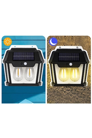 28 Watt Solar 2 Li Duvar Lambası Siyah
