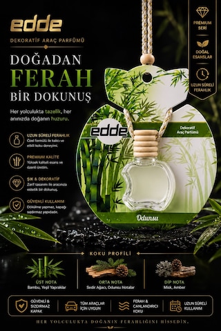 Edde Odunsu Kokulu Askılı Apple Araba Araç Oto Kokusu Dikiz Aynası Kokusu 001