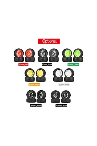 Maiyame 1:10 Ölçekli 4x4 Suv İçin 85mm Yeşil Kauçuk Lastikler, Jantlı, Yüksek Tutku, Engelleri Kolayca Aşar