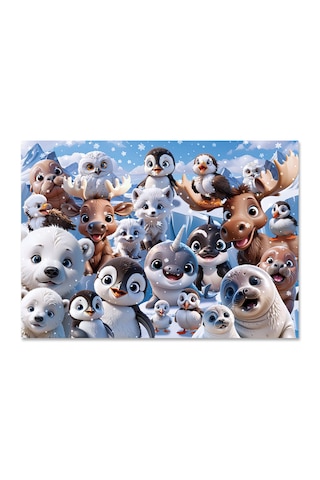 Kutup Hayvanları Çocuk Puzzle 100 Parça 34 48 Cm