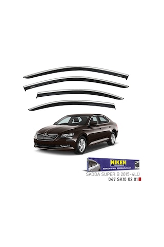 Replax Skoda Super B 2015 Sonrası Kromlu Cam Rüzgarlığı 4lü