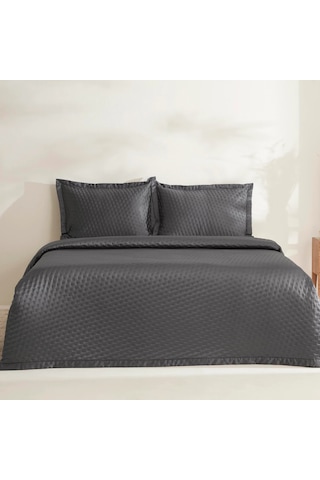 Karaca Home Alice Çift Kişilik Yatak Örtüsü Seti Antrasit Antrasit