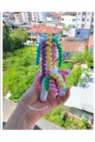 Unicorn tek boynuzlu oyuncak at amigurumi oyuncak bebek beyaz at
