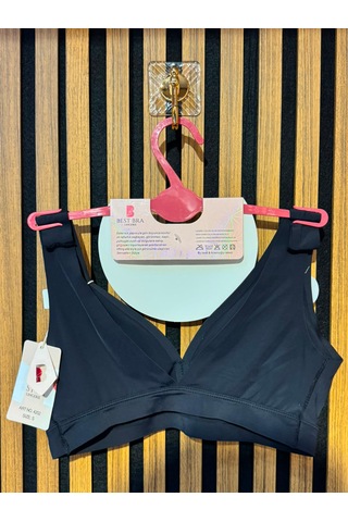 Best Bra Lingerie Best Bra Dikişsiz Balensiz V Yaka Sütyen Lazer Kesim İz Yapmaz Push-up Comfort Bralet Büstiyer siyah