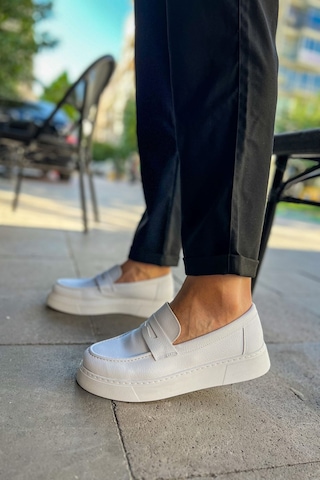 Roof Atelier Erkek Beyaz Loafer Ayakkabı - 421 - Cbt Bandera Beyaz