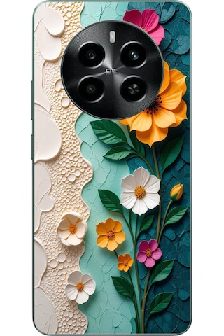 Realme 12 4g Uyumlu Güzel Modern Çiçekler Baskılı Silikon Kılıf Renkli Realme 12 4g Uyumlu Güzel Modern Çiçekler Baskılı Silikon Kılıf Renkli
