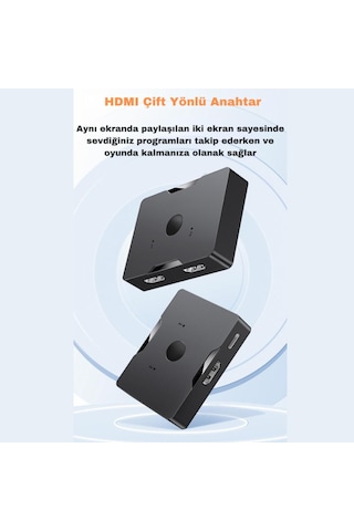 Coofbe Jasoz Hdmı Dagitici 4k 60hz Çift Yönlü Hdmı Çogalticı 2in1 Çift Yönlü Hdmı Switch Adaptör