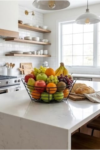 23 Cm Siyah Metal Ekmek Sepeti Astarlı Yuvarlak Ekmeklik Ve Meyvelik Yıkanabilir Bez Astar, Şık Ve Dekoratif Sunum Sepeti, Mutfak Tezgahı İçin Modern Tasarım