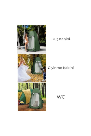 Çok Amaçlı Kamp Alanı Duş Giyinme Wc Prova Kabini Yeşil