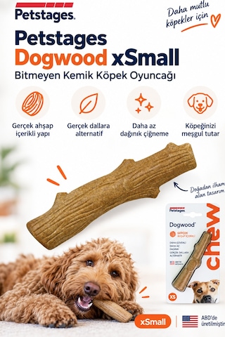 Petstages Dogwood Durable Stick Bitmeyen Kemik Köpek Oyuncağı Xsmall