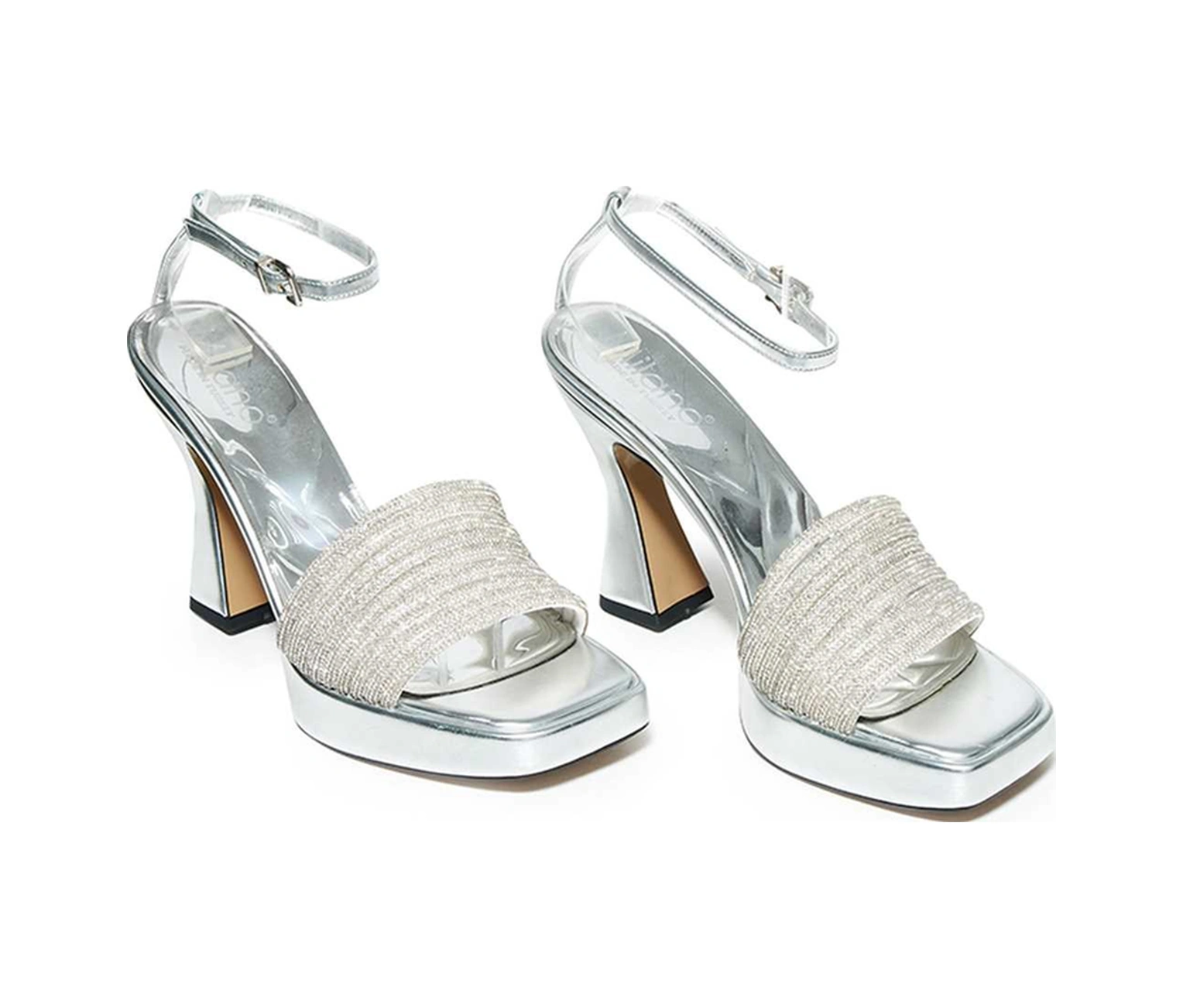 Bestello Taşlı Neolit Taban Kalın Topuklu Ayakkabı 331-887 Kadın Ayakkabı Gumus