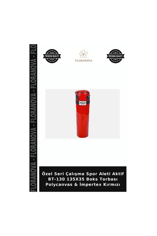 Özel Seri Çalışma Spor Aleti Aktif Bt-130 135x35 Boks Torbası Polycanvas & İmpertex Kırmızı