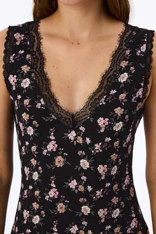 Penti Siyah Floral Dream Gecelik