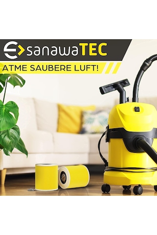 Mufunye Kärcher Wd3 Premium Elektrikli Süpürgeyle Uyumlu 3x Kartuş Filtre, İnce Toza/kokulara Karşı Kärcher ,elektrikli Süpürge Aksesuarları
