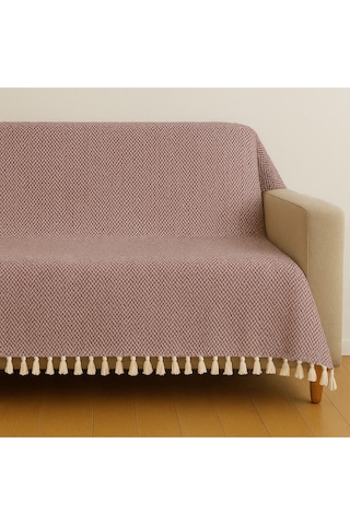 Lunga Vita Başak Desen Dokuma %100 Pamuklu Çok Amaçlı Pike Koltuk Örtüsü 180x230 Bordo