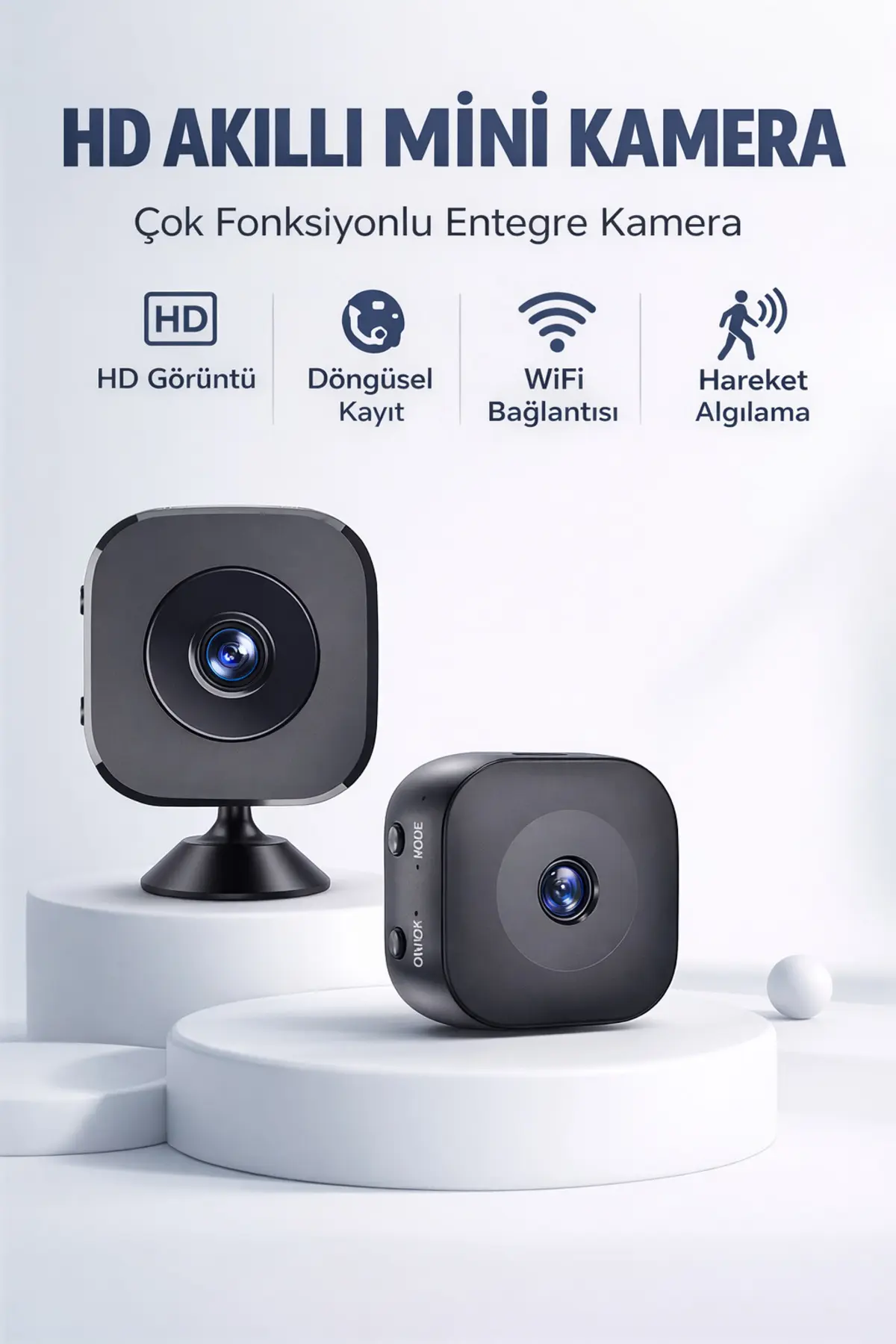 1080p Hd Mini Wifi Ip Kamera İç Mekan Güvenlik Kamerası Gece Görüşlü Sesli